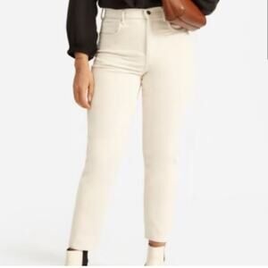 Everlane Women's Baby Cord Cheeky Straight Leg Corduroy Pants in Cream Size 26